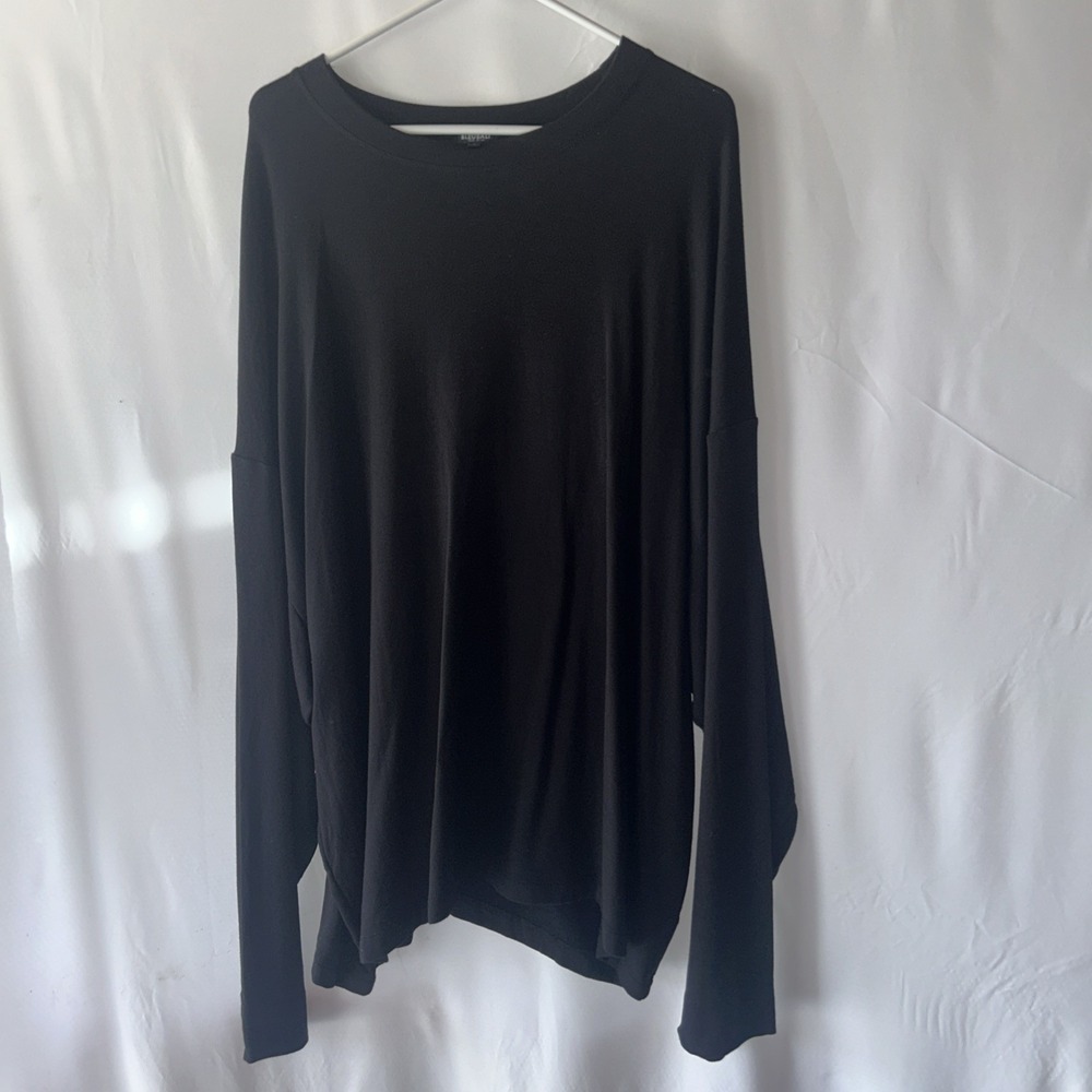 Bleusalt Oversized Black Crew Long sleeve top women Size 6 The Oversized 3XL